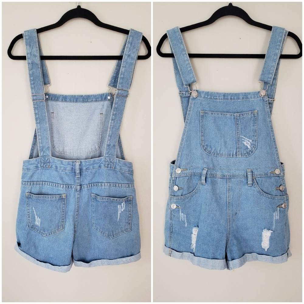 Denim Overalls Shorts
